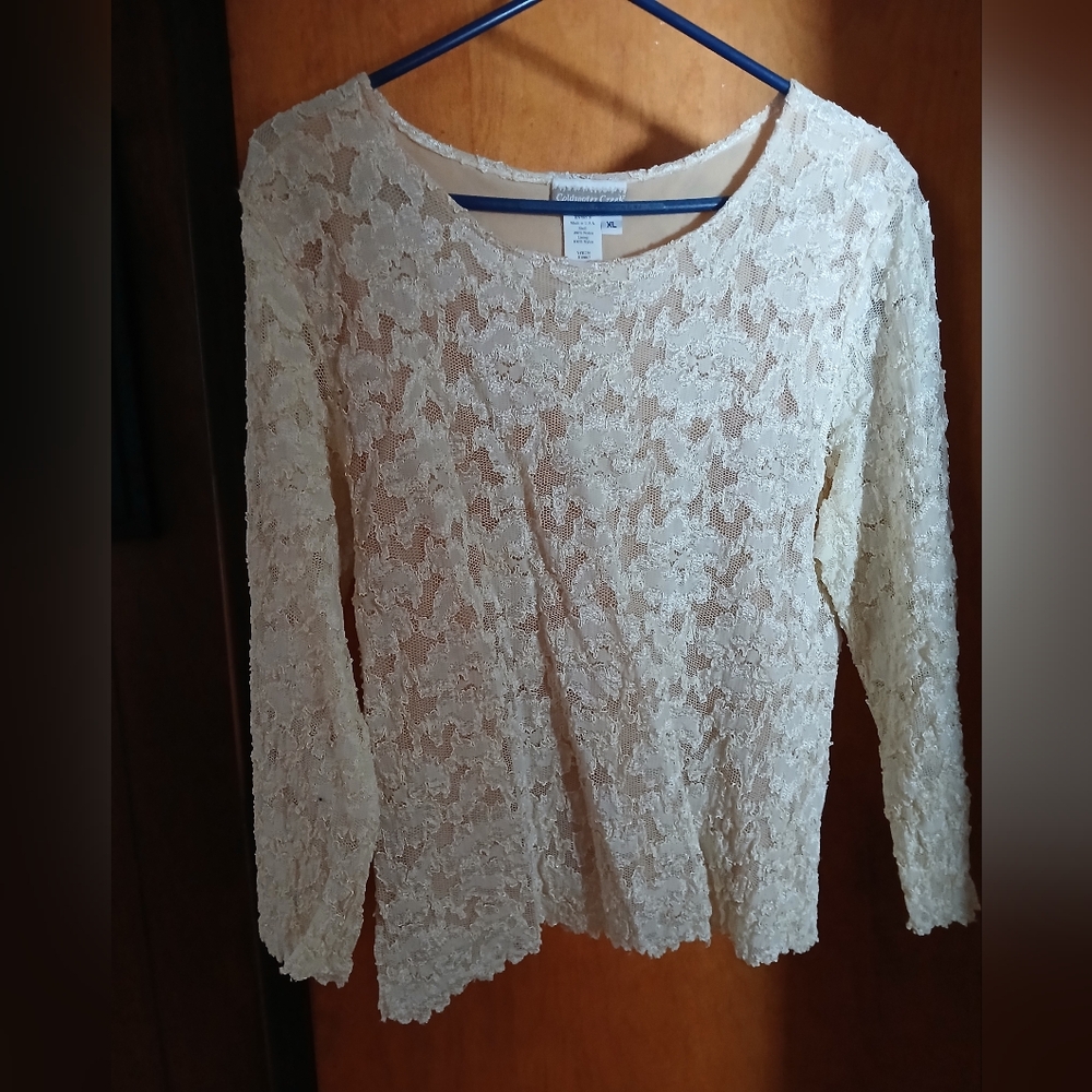 Coldwater Creek Lined Lace Blouse XL